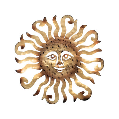Metal Wall Decor Sun Face Rustic Southwestern Indoor Outdoor Home Garden Patio