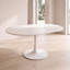 Table de salle à manger extensible ovale avec base en piédestal en métal, sièges 4-6, blanc-480953929