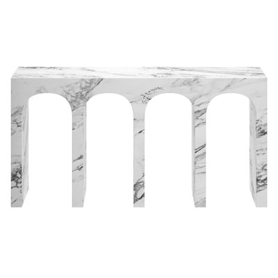 Contemporary ECC Concrete Contract Grade Grand Console Table - Bulgari White