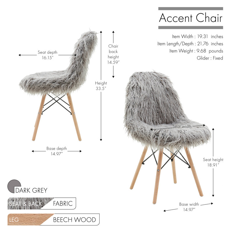 Engles Accent Chair with Beech Legs, Dark Gray Fabric