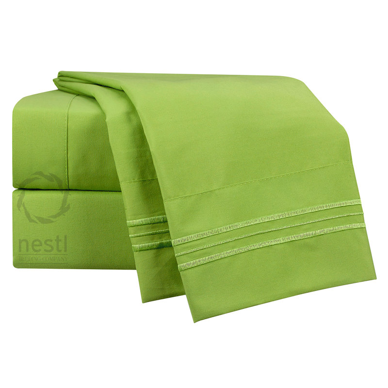 Extra Deep Parakeet Microfiber Sheet Set, Full Sheet Set + 1 Fitted Sheet + 1 Pillowcase