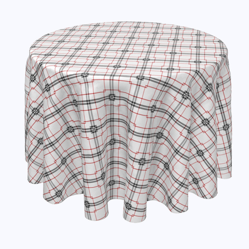 Jonty Plaid Round Tablecloth, 84" x 84"