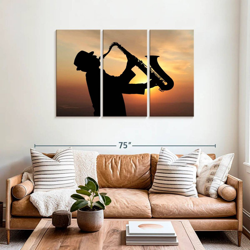 Abarca Man Playing Saxophone, 36" H x 57" W