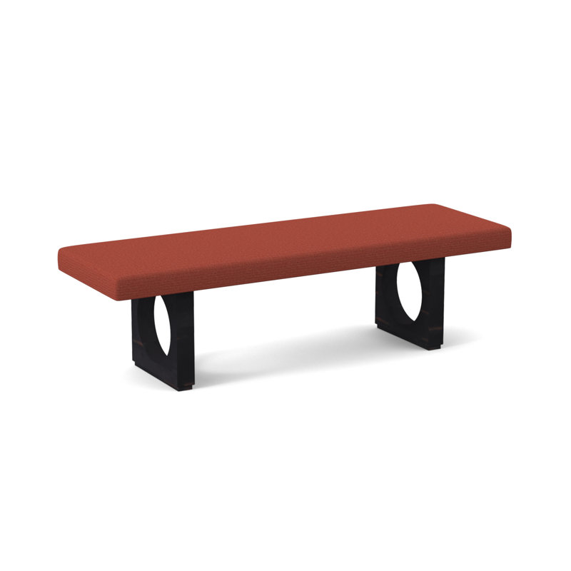 Void Upholstered Bench, Vintage Ebony, Edworth Ocean