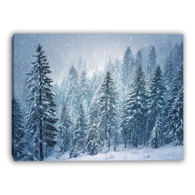 «Snowstorm Over Pine Ridge», art mural sur toile, H 16 po x l 24 po