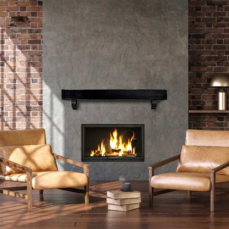 Manteau de cheminée Breckenridge, 72", Noir satiné