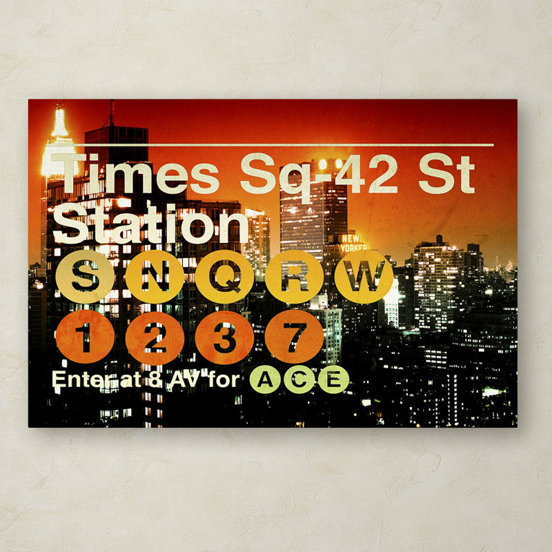 Subway City Art NYC III - reproduction de photo sur toile, H 16 po x l 24 po x P 2 po