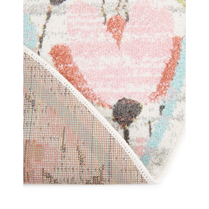 Whimsy Kids Floral Polypropylene Plastic Rug, Round 7'10"