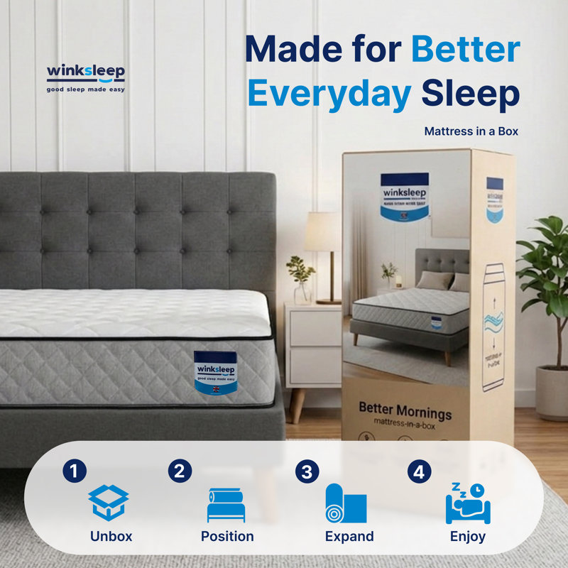 Winksleep Air Feel Orthopedic Mattress – Medium-Firm Memory Foam & Spring Support, Small Double (4')