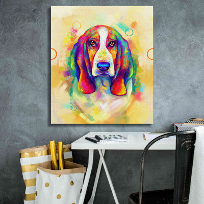 Popet basset hound par Furbaby Affiliates - peinture sur toile tendue