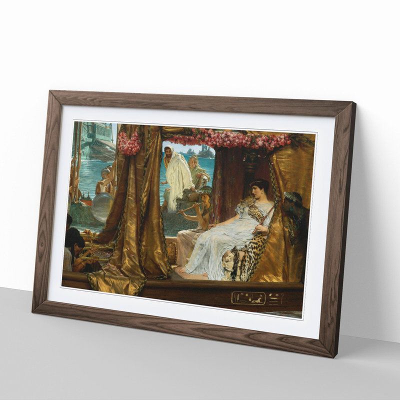 Anthony and Cleopatra by Lawrence Alma-Tadema - Picture Frame Graphic Art, Walnut Framed, 27cm H x 36cm W x 2cm D
