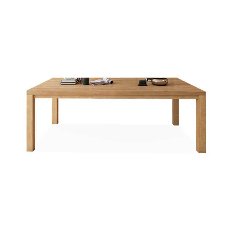 Burlywood Rectangular Solid Wood desk, 29.53" H x 78.74" W x 31.5" D