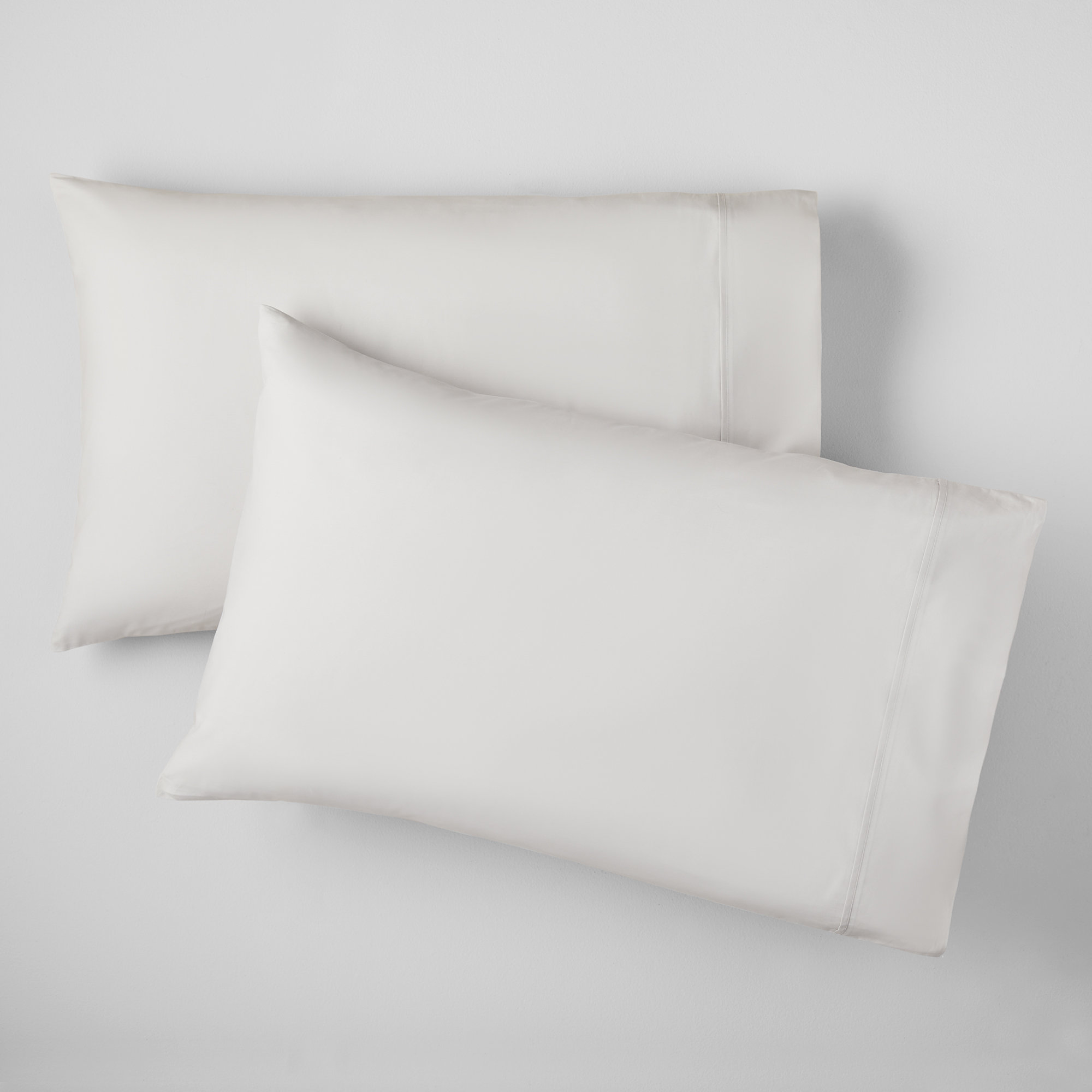 Coyer Classic Cotton Percale Pillowcase Set, Standard - 2 Standard Pillowcases, Soft Gray