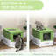 Enceinte à capuchon pour litière pour chat, jaunâtre, prévient les déversements, avec entrées avant et supérieure entièrement fermées, garde la maison propre et dégage les odeurs