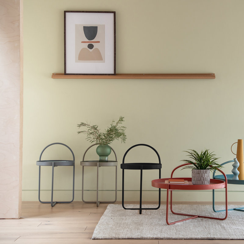 Certie Tray Top Cross Legs End Table, Latte