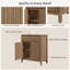 Armoire buffet moderne à cannelures élégantes 29,1 po avec 1 tiroir et 2 tablettes réglables-846006203-851878322