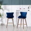 Ensemble de 2 tabourets de bar rembourrés en tissu, bleu