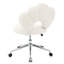 Fauteuil rotatif 360 avec coussin épais et rembourrage d'éponge de bureau réglable en hauteur blanc
