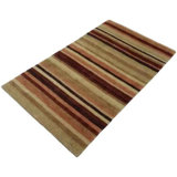 Porty Striped Area Rug in Multicolor Brown