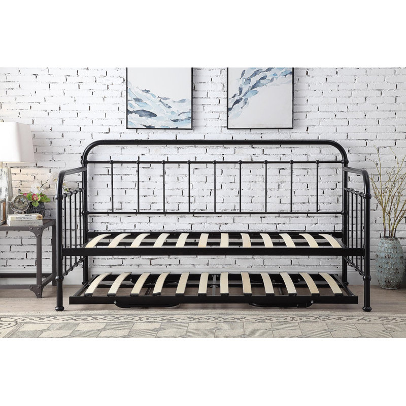 Ivan Daybed with Trundle, 12cm Memory Foam, Black