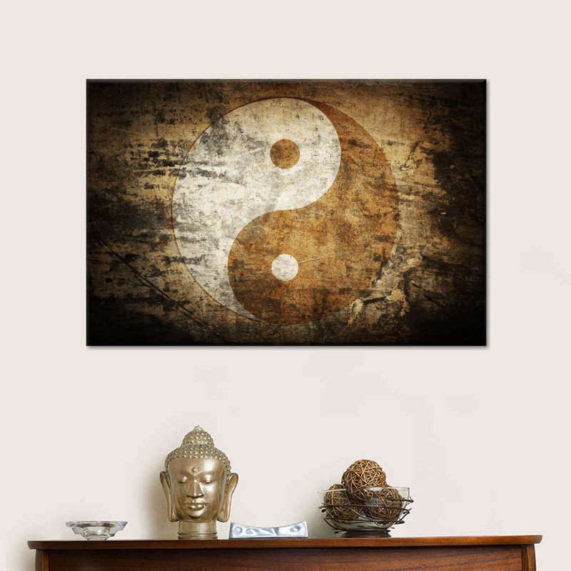 Yin et Yang - reproduction sur toile tendue, H 24 po x l 36 po x P 1,25 po