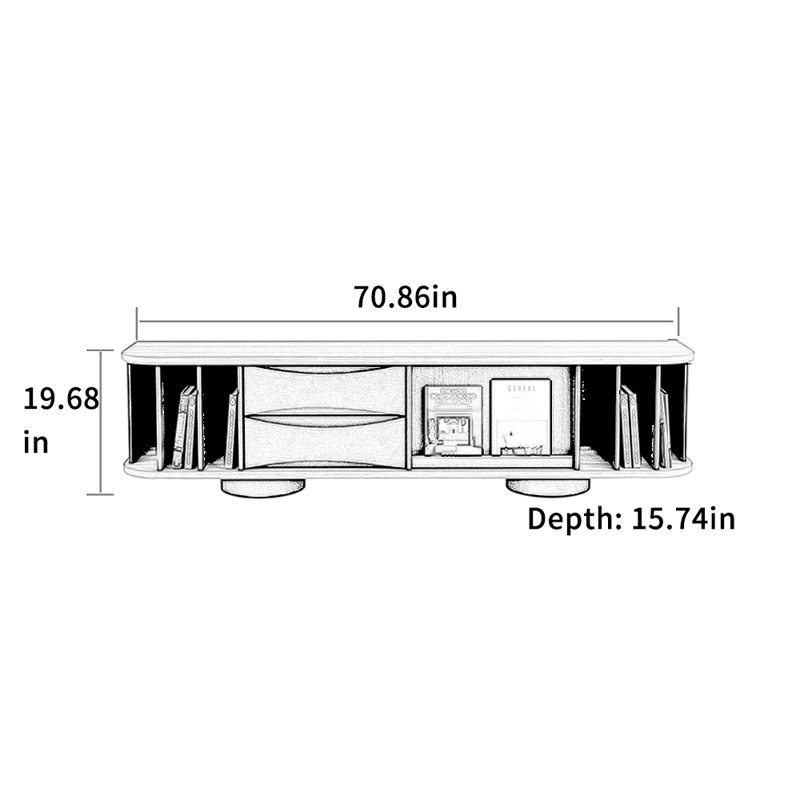 Meuble télé de style rétro, 70.86"
