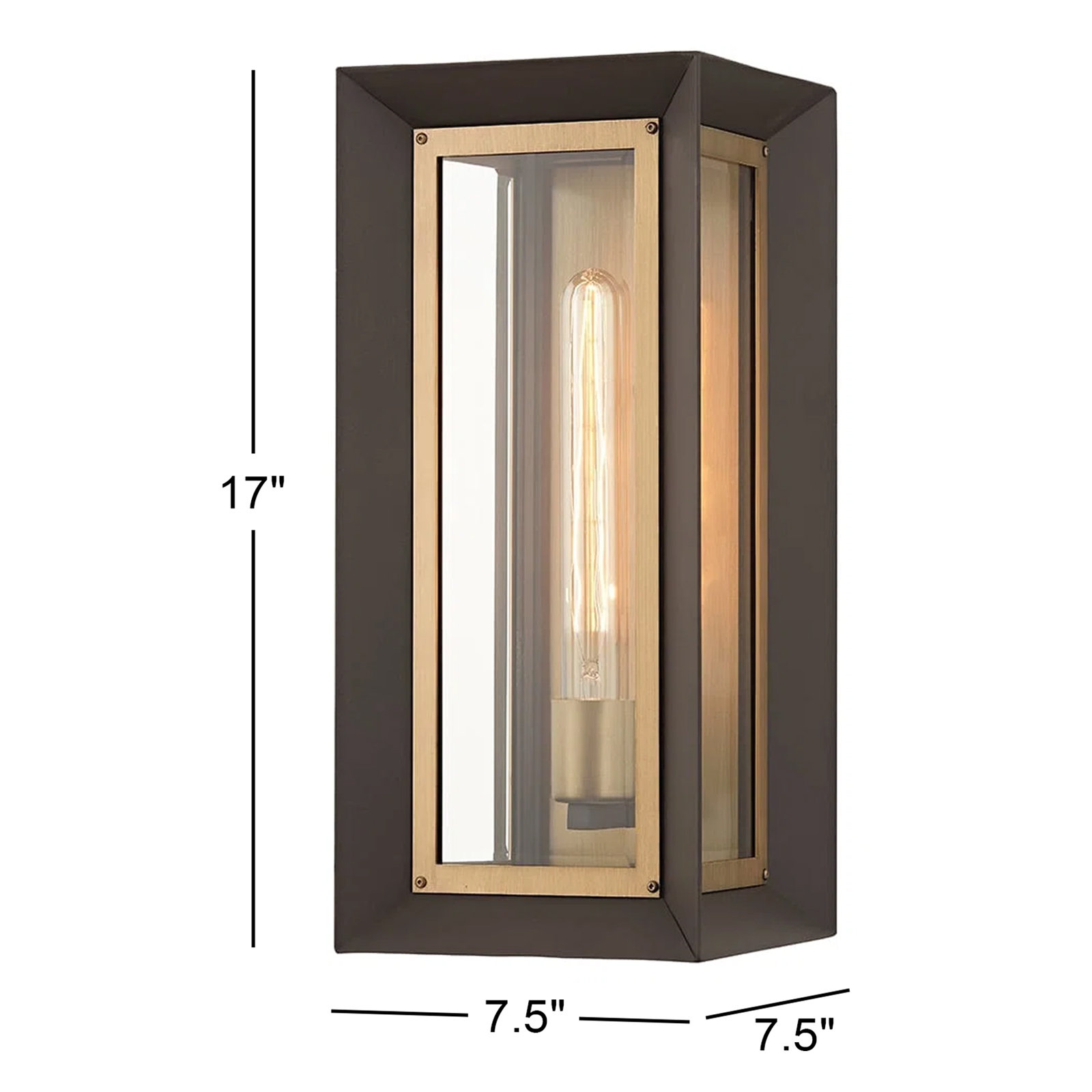 1-Light Outdoor Light, 17" H x 7.5" W x 7.5" D