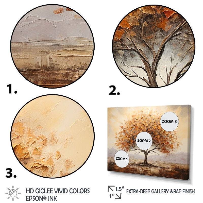 Arbre sauvage, art africain sur toile, H 12 po x l 20 po x P 1 po, Cadre flottant blanc