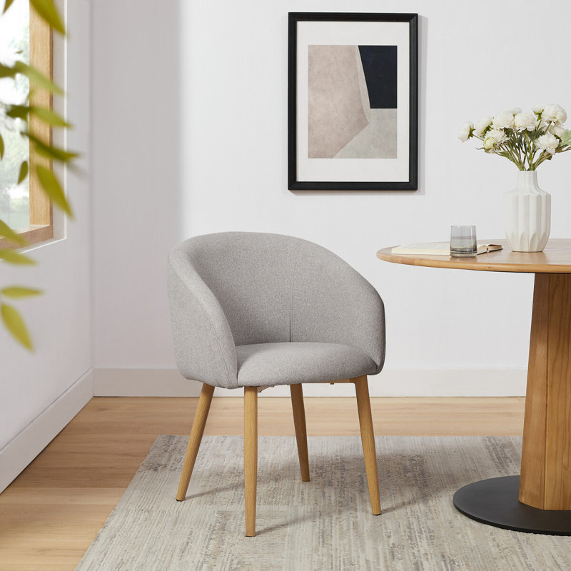 Stuhl 50cm H Polyester Upholstered Metal Parsons Chair, Taupe