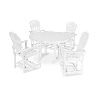 POLYWOOD Palm Coast 5-Piece Round Dining Set