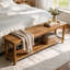 Banc d'entrée en bois massif de 160 cm (63 po), banc de rangement pour chaussures de style champêtre avec 4 pieds robustes pour l'entrée