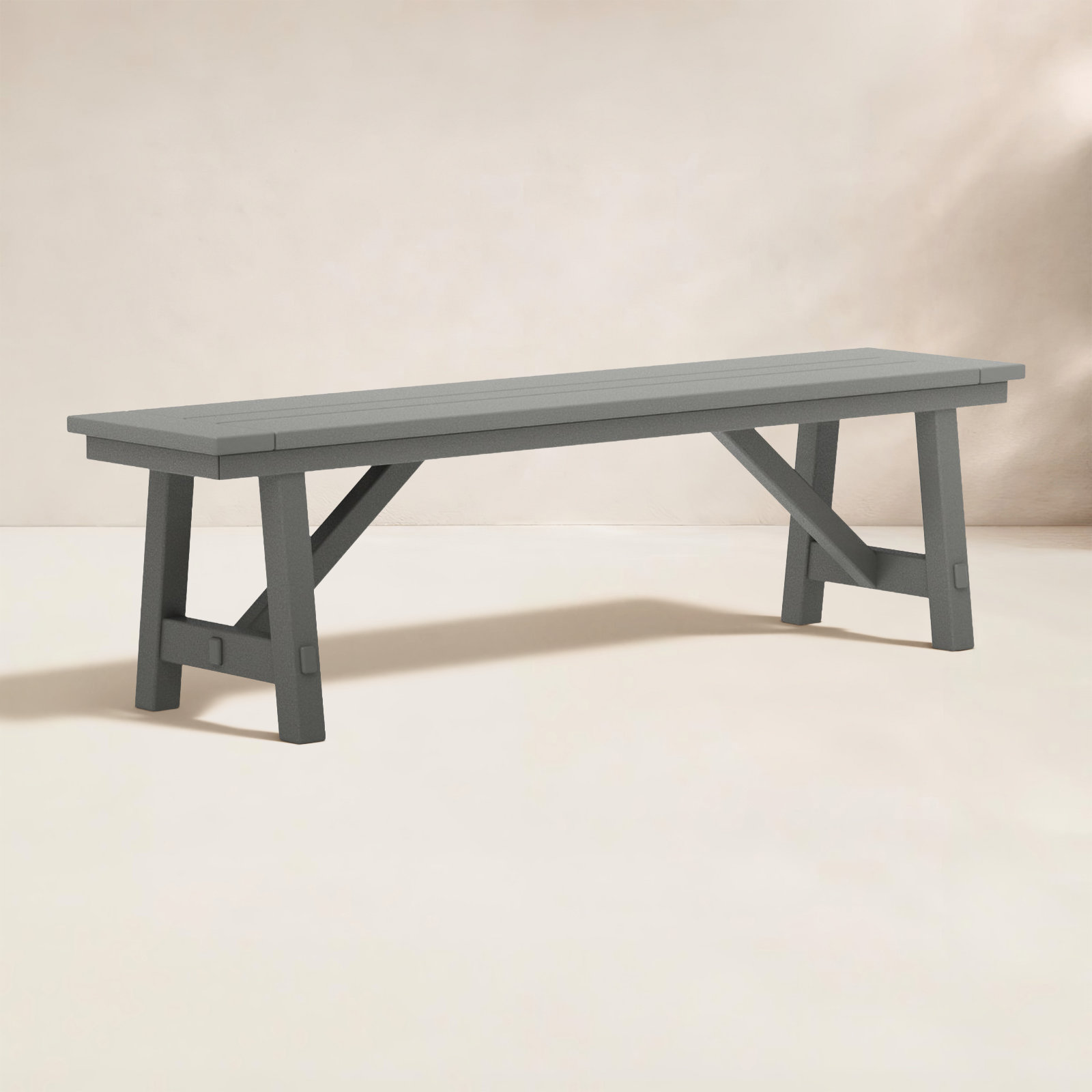 POLYWOOD® 61" Picnic Bench, Slate Gray