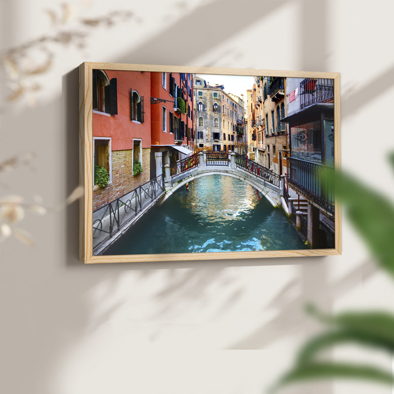 Canal de Venise - reproduction encadrée - réarmable, Naturel, H 16 po x l 20 po