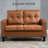 Loveseat With Armrest, Tufted PU Leather Sofa