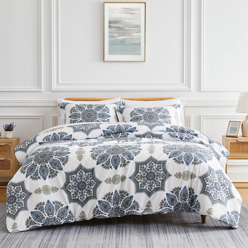 Infinity Microfiber Duvet Cover Set, Twin/Twin XL Duvet Cover + 1 Standard Sham, Blue
