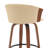 30" Swivel Walnut Wood Bar Stool In Cream Faux Leather