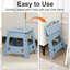 32 cm Folding Step Stool, Non-Slip Surface Portabl Foldable Stool With Carry Handle, Heavy Duty To Support For Living Room, Kitchen, Bathroom-1134129555