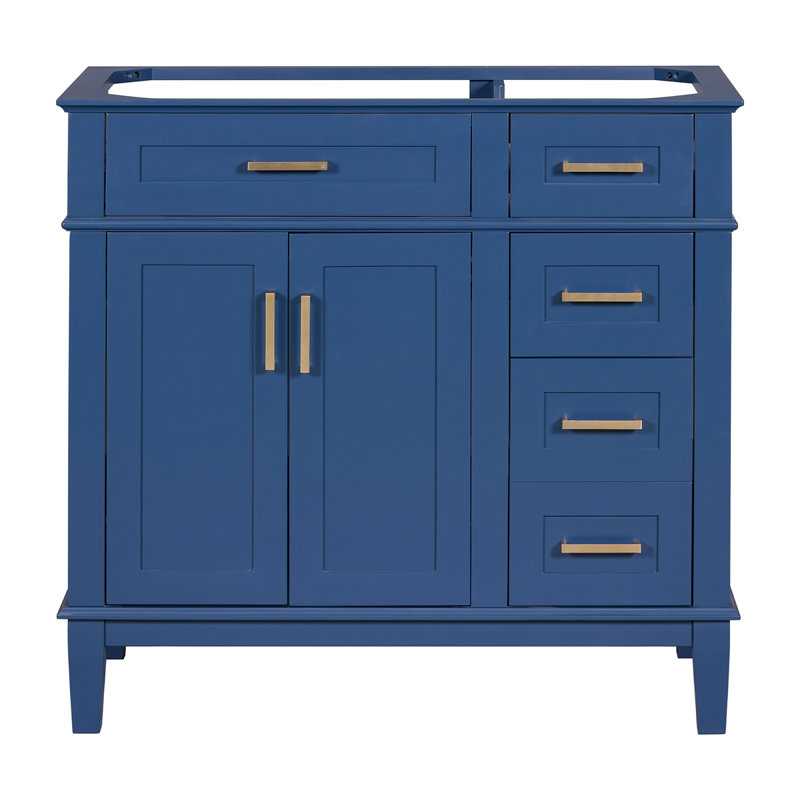 [Cabinet seulement] Meuble-lavabo moderne (lavabo non inclus), Bleu