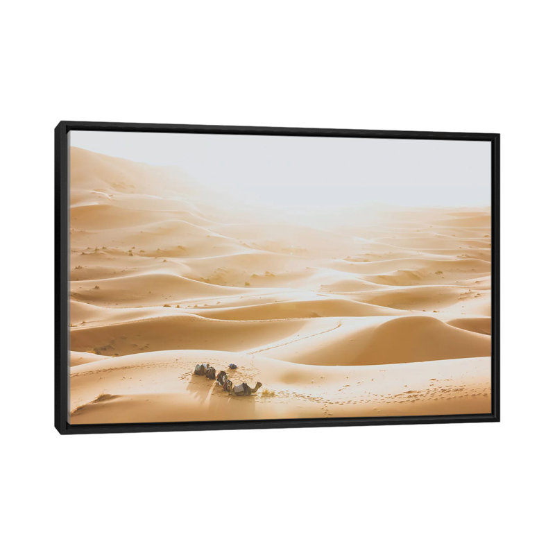 «Sahara Desert» par Luke Anthony Gram, impression sur toile tendue, H 18 po x l 26 po x P 1,5 po, Toile avec cadre noir