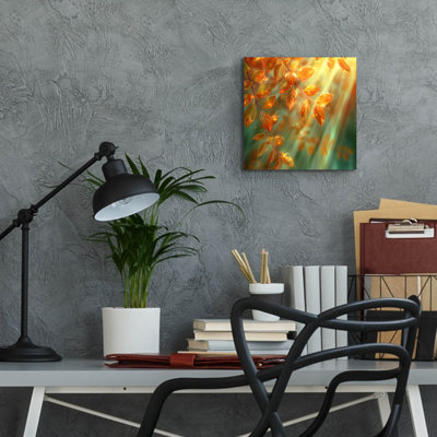 'Glistening Tears On Autumn Leaves' by r3darch0n Acrylic Glass Wall Art