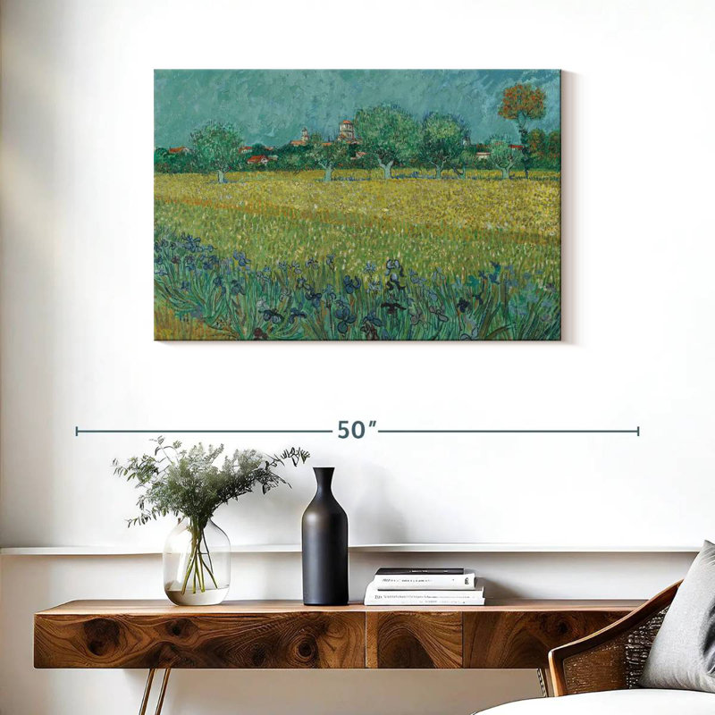 Champ d'Alvord avec des fleurs près d'Arles, H 24 po x l 36 po