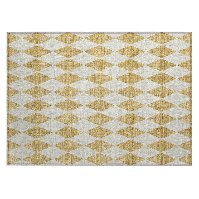 Fayme Washable Geometric Indoor / Outdoor Rug