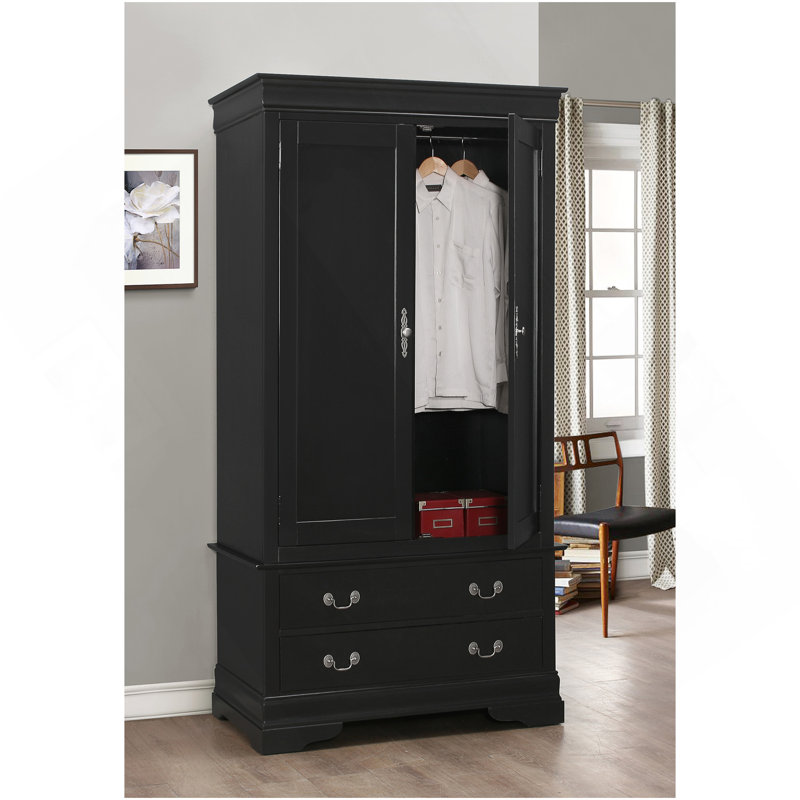 Armoire traditionnelle noire élégante, Noir