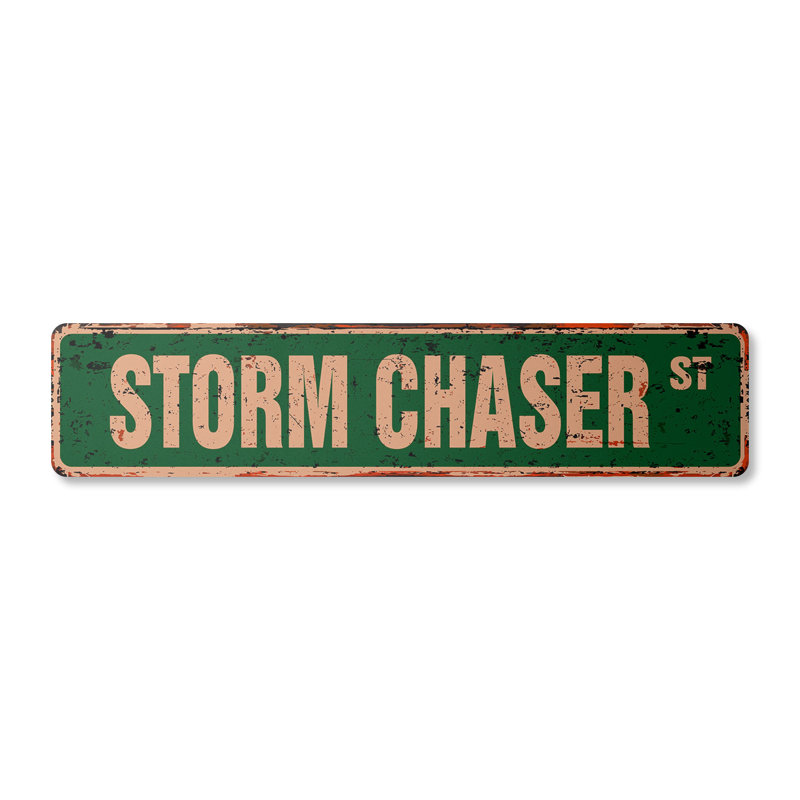 Plaque de rue Storm Chaser en plastique robuste 7 po x 30 po