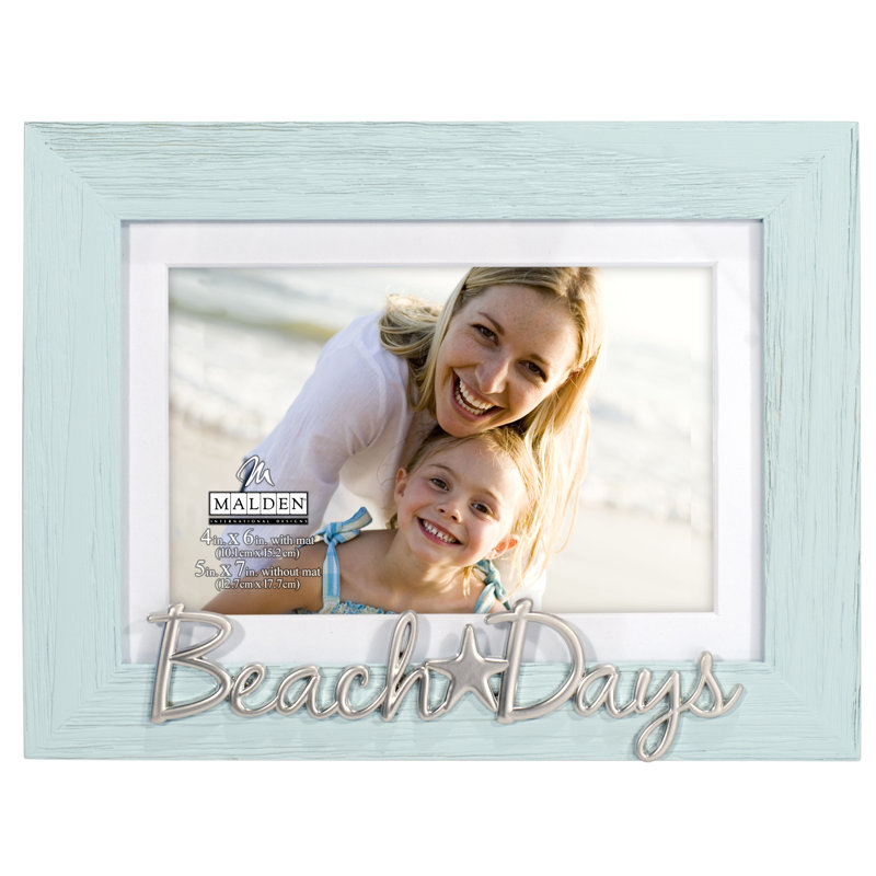 Distressed Silver and Wood Coastal Tabletop Picture Frame