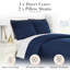 Ensemble de literie Southshore Basics de Southshore Fine Linens, coloris bleu marine, en microfibre doublement brossée avec fermeture éclair invisible et attaches aux coins, 2 taies d'oreiller King, King/California King-336246577-336246529