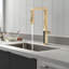 Modern Brushed Gold Single Handle Kitchen Faucet with Pull Out Sprayer and LED Temperature Display-99113325-130369151