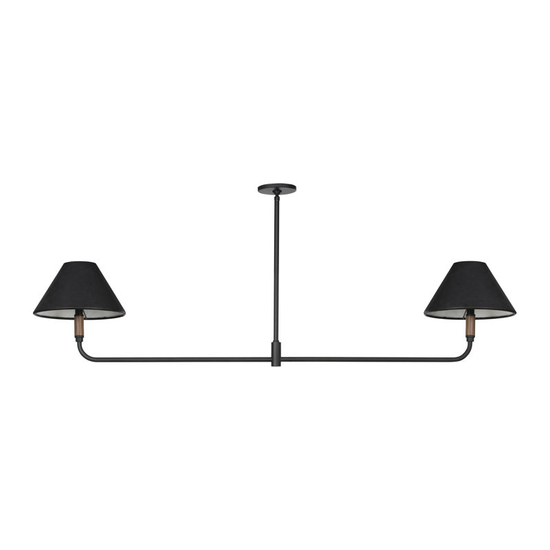 Cullen 2 - Light Pendant, Powder Coated Black/Natural Walnut, Black