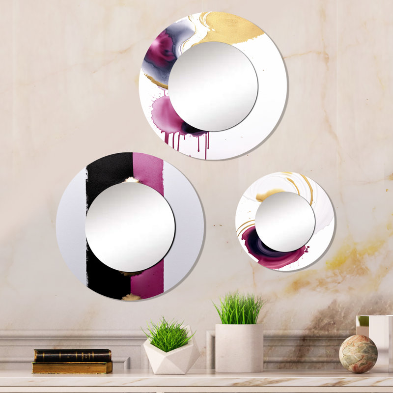 Emaline Metal Round Mirror