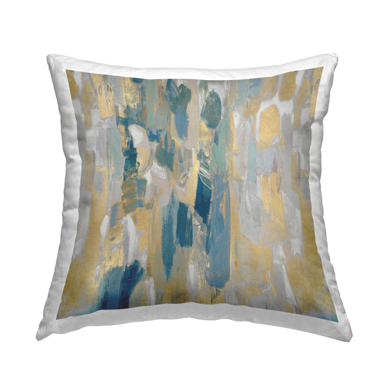 Coussin Stupell Industries Blue Glam Chaotic Abstract